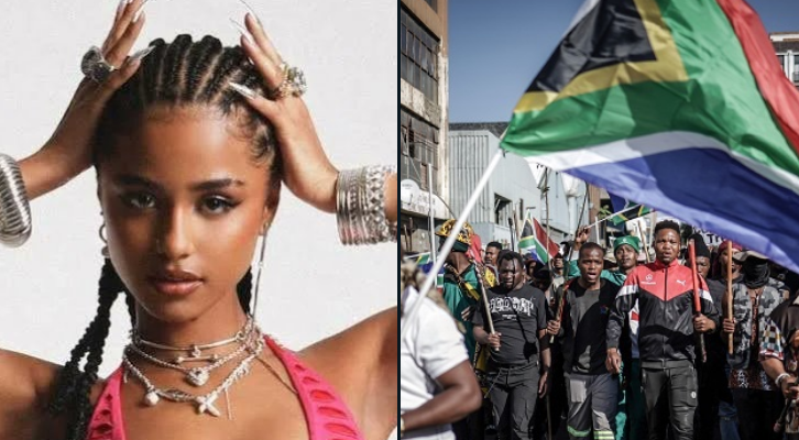 La chanteuse Tyla et une manifestation en Afrique du Sud